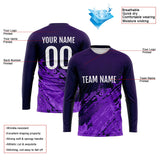 Custom Basketball Soccer Football Shooting Long T-Shirt for Adults and Kids Purple