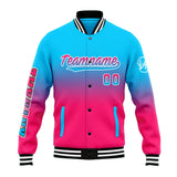 Custom Gradient Varsity Jacket Letterman jacket for Men, Women and Youth Light Blue Pink