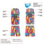 Custom Pink Yellow Basketball Jersey Uniform Suit Printed Your Logo Name Number