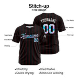 Custom Stripe-Black Red Baseball Jersey Stitched Design Personalized Hip Hop Baseball Shirts