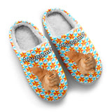 Custom Your Own Personalized Cotton Slippers for Dog Cat Lover Add Any Text Photoes Orange Star