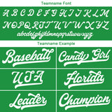 Custom Baseball Jersey Stitched Design Personalized Hip Hop Baseball Shirts Kelly Green-White