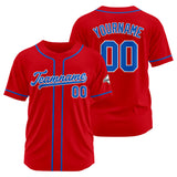 Custom Baseball Jersey Stitched Design Personalized Hip Hop Baseball Shirts Red-Royal