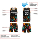 Custom Basketball Jersey Uniform Suit Printed Your Logo Name Number Black&Orange