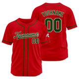 Custom Baseball Jersey Stitched Design Personalized Hip Hop Baseball Shirts Red-Dark Green