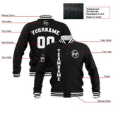 Custom Black White Waterproof Varsity Jackets Personalized Stitched Name Number Logo to Letterman Jackets