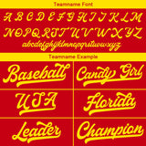 Custom Baseball Jersey Stitched Design Personalized Hip Hop Baseball Shirts Red-Yellow