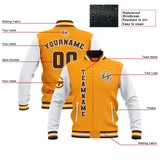 Custom Yellow White Brown Waterproof Varsity Jackets Personalized Stitched Name Number Logo to Letterman Jackets