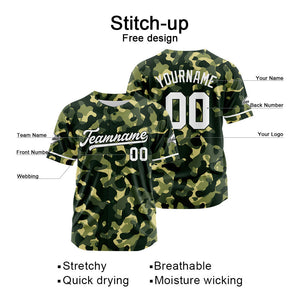 Custom Full Print Design Baseball Jersey camouflage