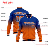 Custom Gradient Varsity Jacket Letterman jacket for Men, Women and Youth Royal Orange