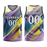 Custom Basketball Jersey Uniform Suit Printed Your Logo Name Number Navy&Purple