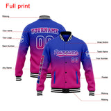 Custom Gradient Varsity Jacket Letterman jacket for Men, Women and Youth Royal Rose