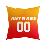 Custom Football Throw Pillow for Men Women Boy Gift Printed Your Personalized Name Number Red&Yellow&White