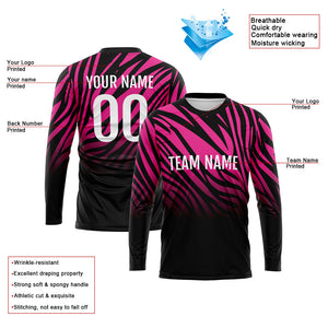 Custom Basketball Soccer Football Shooting Long T-Shirt for Adults and Kids Black-Pink