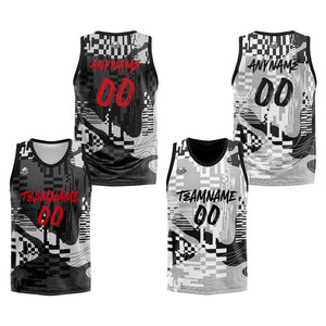 Custom Reversible Basketball Suit for Adults and Kids Personalized Jersey Black&Gray