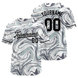 Custom Full Print Design Baseball Jersey white-gray