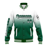 Custom Gradient Varsity Jacket Letterman jacket for Men, Women and Youth White Green