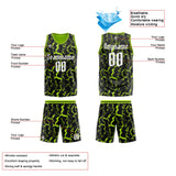 Custom Reversible Basketball Suit for Adults and Kids Personalized Jersey Black&Neon Green