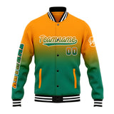 Custom Gradient Varsity Jacket Letterman jacket for Men, Women and Youth Orange Green