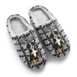 Custom Your Own Personalized Cotton Slippers for Dog Cat Lover Add Any Text Photoes Black&White&Grey Houndstooth