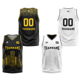 Custom Reversible Basketball Suit for Adults and Kids Personalized Jersey Black&White