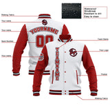 Custom White Red Navy Waterproof Varsity Jackets Personalized Stitched Name Number Logo to Letterman Jackets