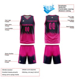 Custom Reversible Basketball Suit for Adults and Kids Personalized Jersey Navy-Hot Pink