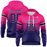 Custom Gradient Hoodie For Man Woman Girl Boy Print Your Logo Name Number Rose&Dark Purple