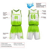 Custom Reversible Basketball Suit for Adults and Kids White-Neon Green