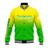 Custom Gradient Varsity Jacket Letterman jacket for Men, Women and Youth Yellow Green