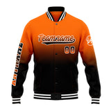 Custom Gradient Varsity Jacket Letterman jacket for Men, Women and Youth Orange Black