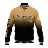 Custom Gradient Varsity Jacket Letterman jacket for Men, Women and Youth Gold Black