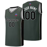 Custom basketball jersey shorts for men and women. Embroidered and printed name, number and logo Grey&Black