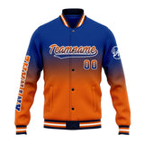 Custom Gradient Varsity Jacket Letterman jacket for Men, Women and Youth Royal Orange