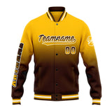 Custom Gradient Varsity Jacket Letterman jacket for Men, Women and Youth Yellow Brown