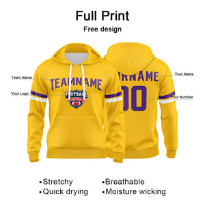 Custom Sweatshirt Hoodie For Men Women Girl Boy Print Your Logo Name Number Yellow&Purple&White