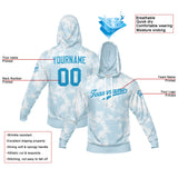 Custom Sweatshirt Hoodie For Men Women Girl Boy Print Your Logo Name Number Light Blue-White-Blue