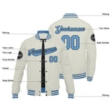 Custom Varsity Jacket Letterman jacket for Men, Women and Youth Cream Light Blue