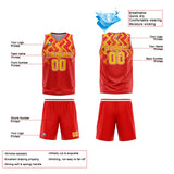 Custom Red Orange Reversible Basketball Suit for Adults and Kids Personalized Jersey