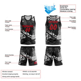 Custom Reversible Basketball Suit for Adults and Kids Personalized Jersey Black&Gray