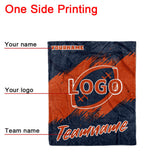 Custom Ultra-Soft Micro Fleece Blanket Navy-Orange