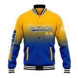 Custom Gradient Varsity Jacket Letterman jacket for Men, Women and Youth Yellow Blue