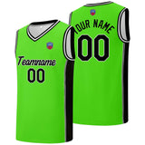 Custom basketball jersey shorts for men and women. Embroidered and printed name, number and logo Neon Green