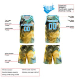 Custom Basketball Jersey Uniform Suit Printed Your Logo Name Number Light Blue&Yellow