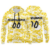 Custom Sweatshirt Hoodie For Man Woman Girl Boy Print Your Logo Name Number Yellow&White