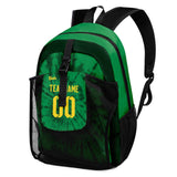 Customize Green Sports Backpacks Featuring Personalized Names, Numbers and Logos