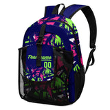 Customize Blue Green Sports Backpacks Featuring Personalized Names, Numbers and Logos