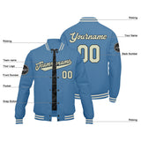 Custom Varsity Jacket Letterman jacket for Men, Women and Youth Light Blue Cream