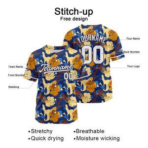 Custom Full Print Design Baseball Jersey brown-navy