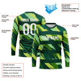 Custom Basketball Soccer Football Shooting Long T-Shirt for Adults and Kids Horizontal bar-Green